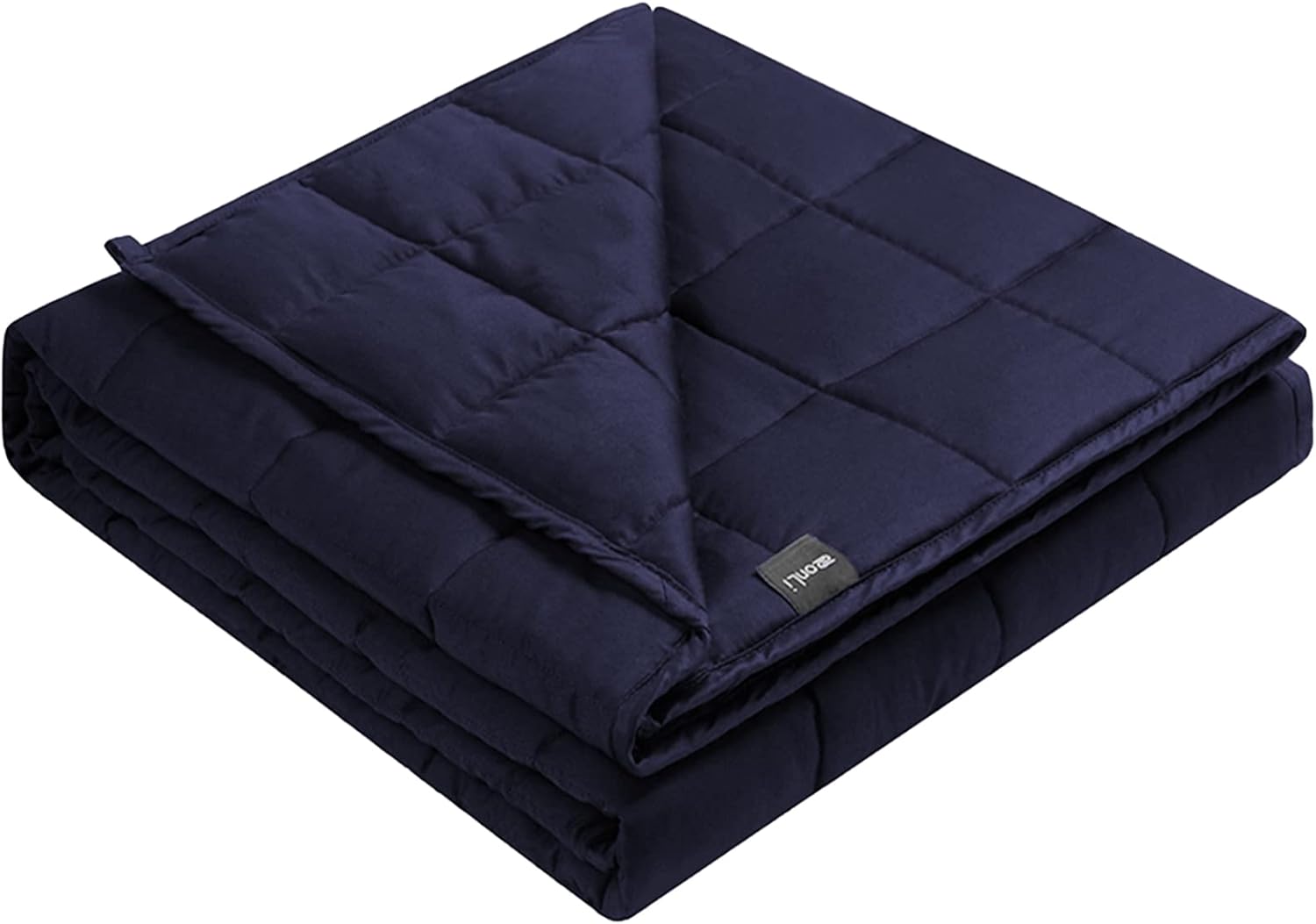 ZonLi Cooling Weighted Blanket 15 lbs(60''x80'', Queen Size), Navy Blue