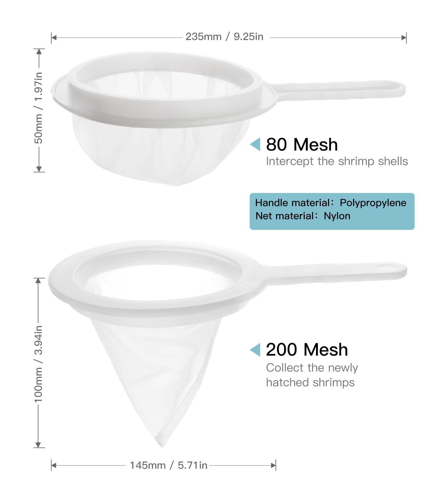 Clscea Baby Brine Shrimp Sieve 80 Mesh 200 Mesh kit for Brine Shrimp Hatchery, White, Simplified Version - Image 3