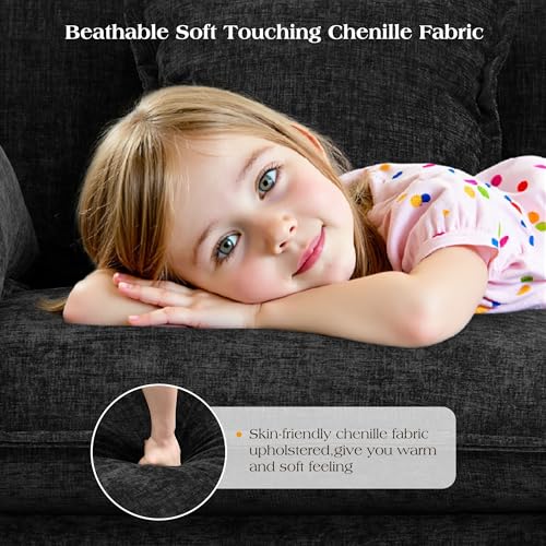 Image of 113.4 inch Modular Sectional Sofa,U Shaped Couch for Living Room,Modern Deep Seat Sofa 3 Seater Chenille Fabric Comfy Cloud Couches with Throw Pillows & Movable Ottoman