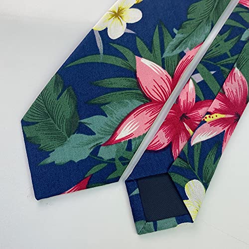 Image of Mantieqingway Floral Ties for Men Skinny Cotton Tie Flower Necktie