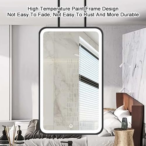 Miroir de maquillage rectangulaire en fer pour hôtel et maison dorée - 4
