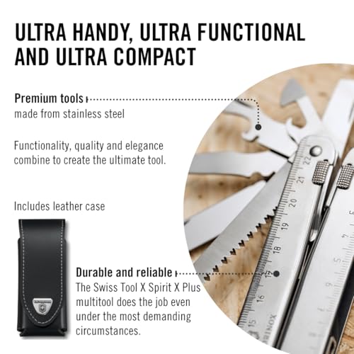 Victorinox Swiss Tool X Plus Ratchet Swiss Army Knife, 35 Function Swiss Made Multi-Tool with Needle-nose pliers, Wire Cutter, Crate Opener and Large Blade - Silver - Image 7