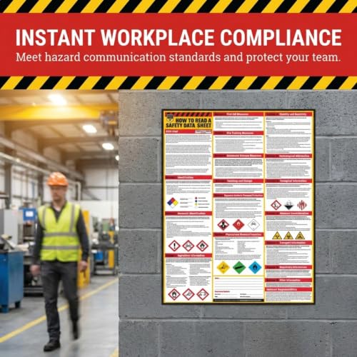 Image of How To Read A Safety Data Sheet (SDS /MSDS) Poster, 24 x 33 Inch, UV Coated Paper (Poster)