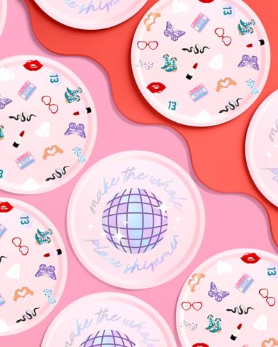 xo, Fetti Eras Party Paper Plates | 24pcs. 9" | Concert Party Tableware, Bachelorette Decorations, Birthday Dishware, Bridesmaid Supplies