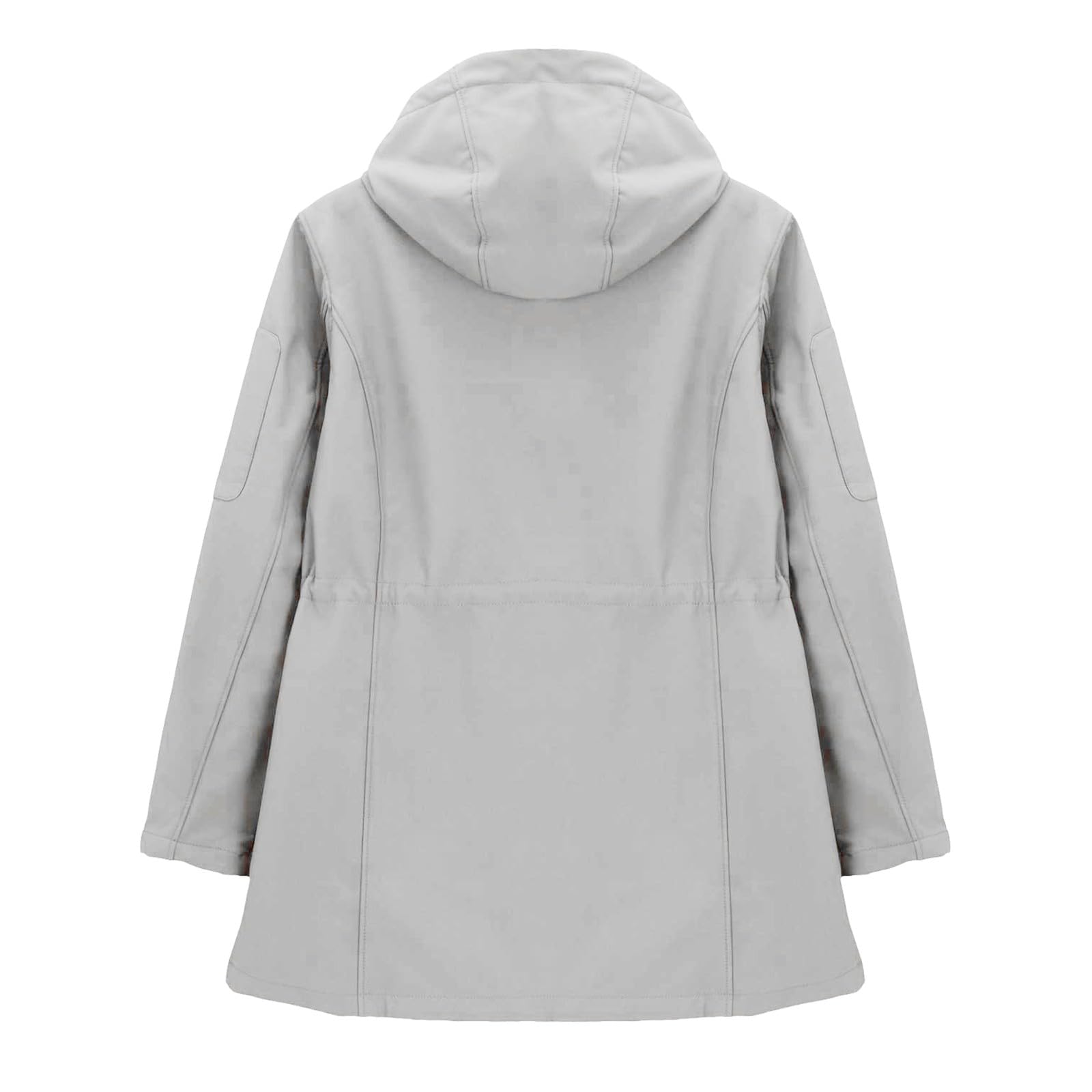 Generisch Giacca antipioggia da donna, lunga e leggera, taglie grandi, giacca per le mezze stagioni, trench, tinta unita, giacca con cappuccio, elegante giacca primaverile antivento, giacca a vento
