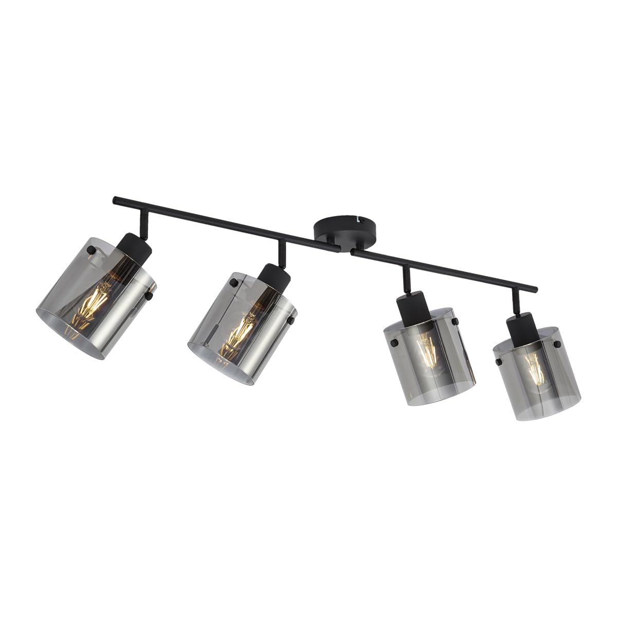 Qazqa faretto orientabile 4 luci nero 83cm Domo