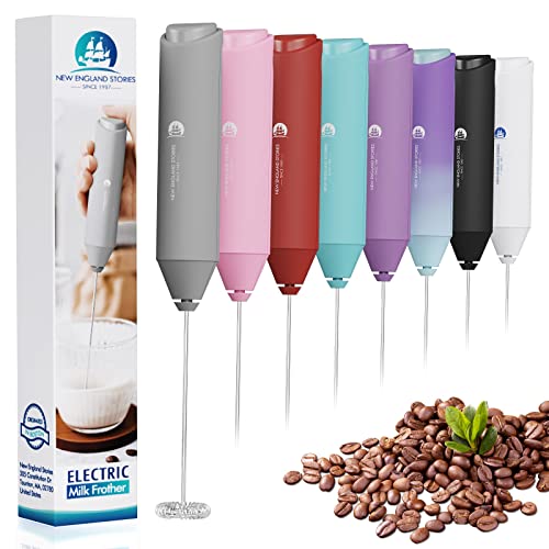 Image of Powerful Milk Frother Handheld Foam Maker, Mini Whisk Drink Mixer for Coffee, Cappuccino, Latte, Matcha, Hot Chocolate, No Stand, Grey