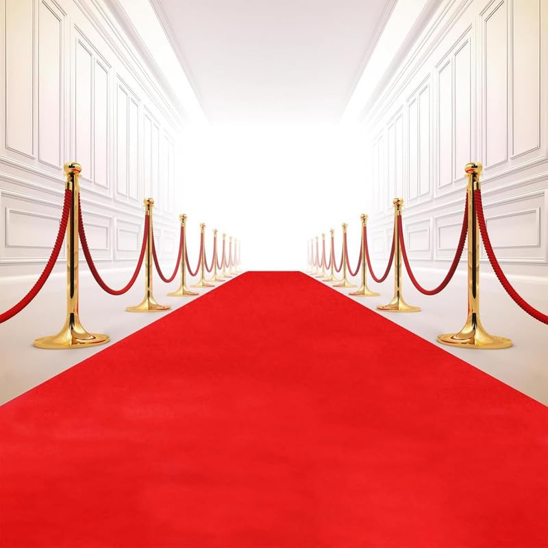 Red Carpet 10X25 Feet Floor Runner Non Slip Carpet for Party, Hall Events, Marriage Functions and School Gatherings, Office, Hotels Decoration, Living Room Wall (Color Red)-image-4
