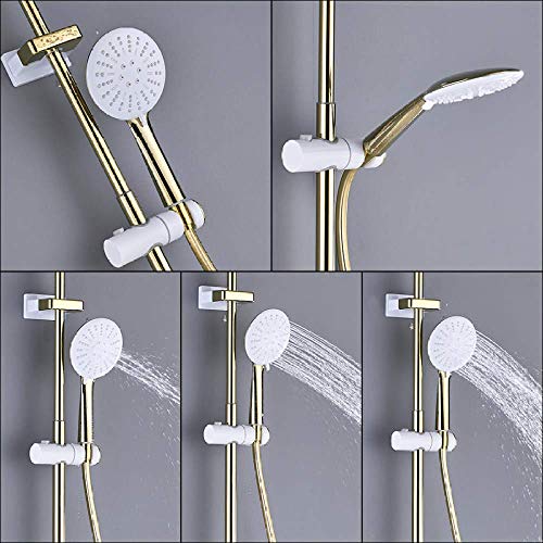 Robinet de douche blanc résistant au calcaire avec étagère pour optimiser l'espace - 3