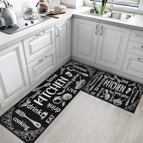 Alfombra de cocina ArtSocket antideslizante lavable acolchada gris 3