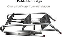Vista 4 de Taburete plegable de acero inoxidable simple Escalera multifuncional de espiga para el hogar, escalera de escalada móvil para interiores y exteriores