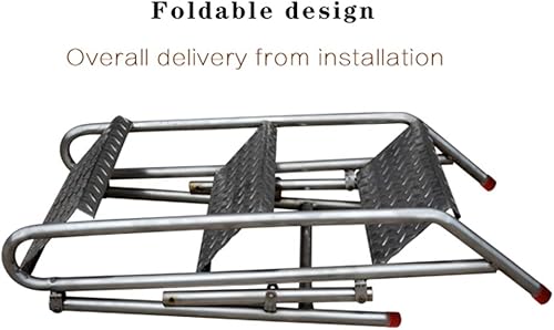 Miniatura 4 de Taburete plegable de acero inoxidable simple Escalera multifuncional de espiga para el hogar, escalera de escalada móvil para interiores y exteriores