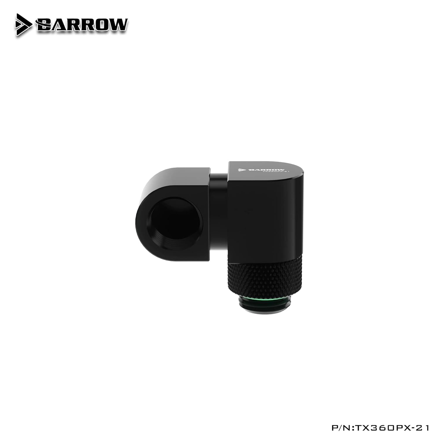 Barrow G1/4" 360 Degree Rotation Double Rotary 21mm Offset Adapter Fitting (Black)