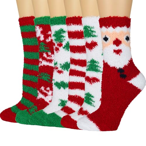 Image of Ginmewrae Fuzzy Socks for Women, Mothers Day Gifts Cozy Warm Fluffy Socks Thick Slipper Socks Birthday Valentine's Day Gifts