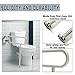 HECASA 24 Inch Handicap Grab Bars Rails 304 Stainless Steel Toilet Handrail Bathroom Safety Bar Wall Mount Floor Support Assist Bar for Disabled Elderly Mounted Bath Grips