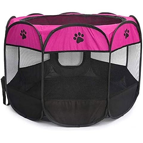 BEIKOTT Pet Playpen, Foldable Dog Playpens, Portable Exercise Kennel Tent for Puppies/Dogs/Cats/Rabbits, Dog Play Tent with Removable Mesh Shade Cover for Travel Indoor Outdoor Using(Small) Cover