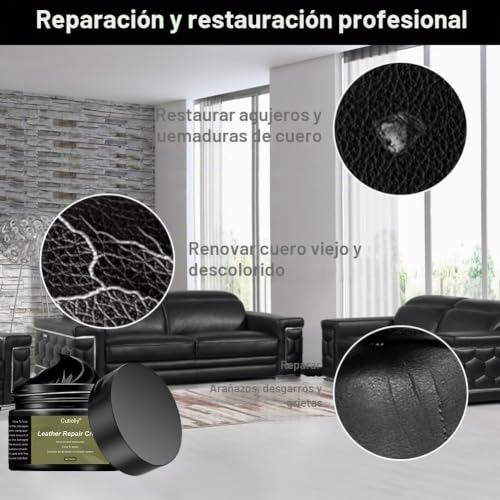 Miniatura 4 de Restaurador Relleno De Cuero,Reparación De Cuero,Masilla Reparación De Cueros,Crema Reparación De Cuero,Cuero Liquido Reparador,Gel Reparación Cuero,Para Sofás,Asientos De Automóviles 1, Negro 60ml