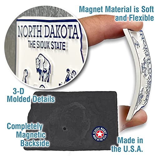 Imán decorativo de North Dakota pequeño miniatura 3