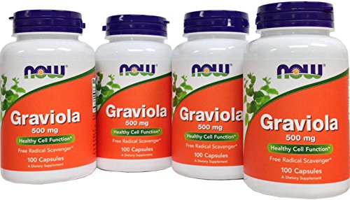 Now Foods Graviola, 500mg / 4 Packs of 100 Capsules