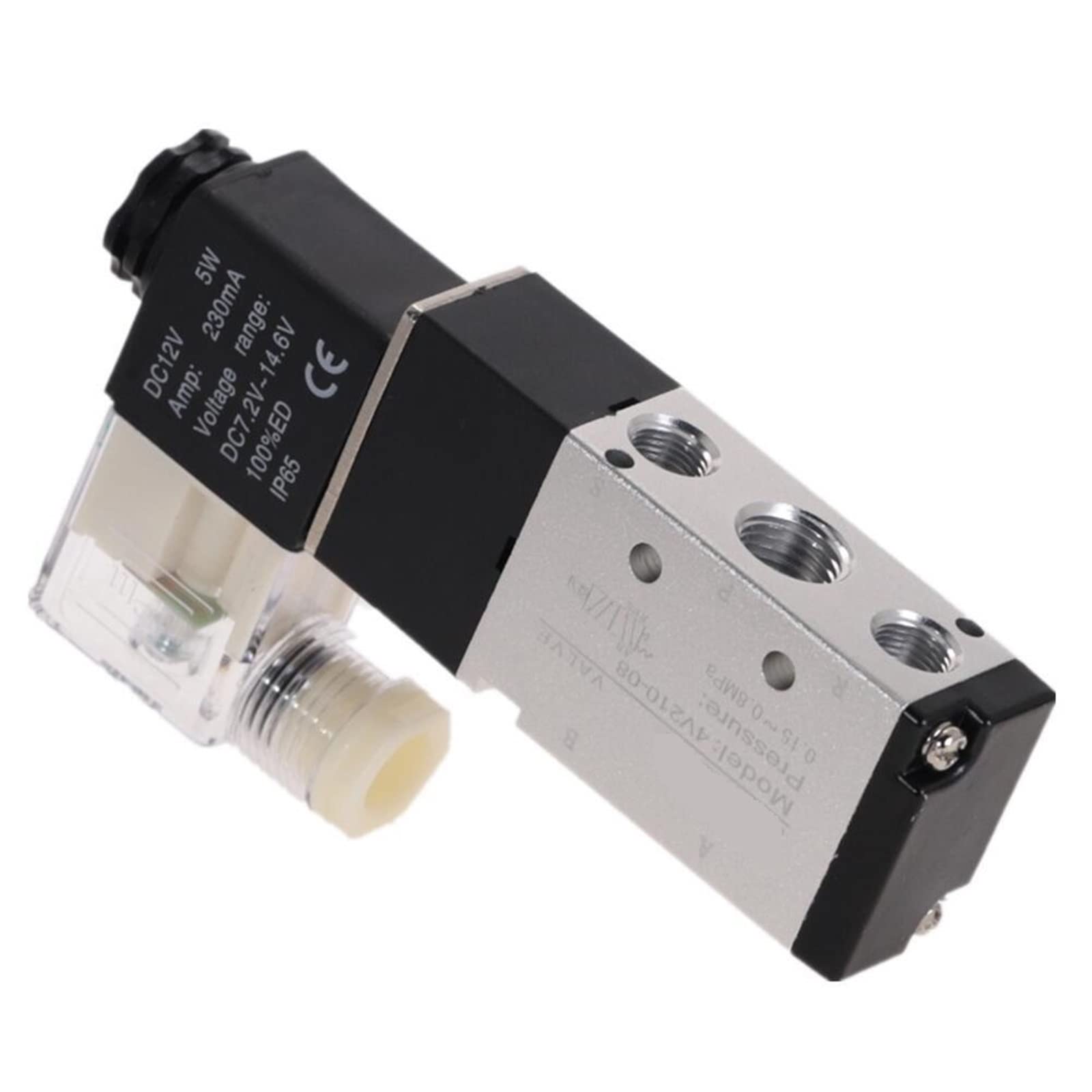 Bobina de válvula solenoide, electroválvula neumática de 5 vías y 2 Posiciones, Control de Aire y Gas, válvula magnética 4V210-08, 12 V, 24 V, 220 V, 1 Unidad (4v210-08 W Pc4-02, C