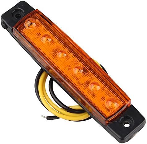 Futheda 10pcs 12V Side Marker Lights 6SMD LED Lamps Front Rear Light Position Indicators for Trailer Truck Caravan Camper Van Lorry Bus Boat Tractor Motor Amber Orange