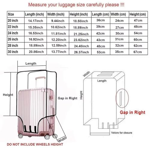 Image of HomeCloud Trolley Bag Cover /Suitcase Protector | Zippered Clear PVC Luggage Cover | Waterproof & Dustproof Storage & Travel Protection (Transparent, 20 /24 /28 inch,Pack of 3)