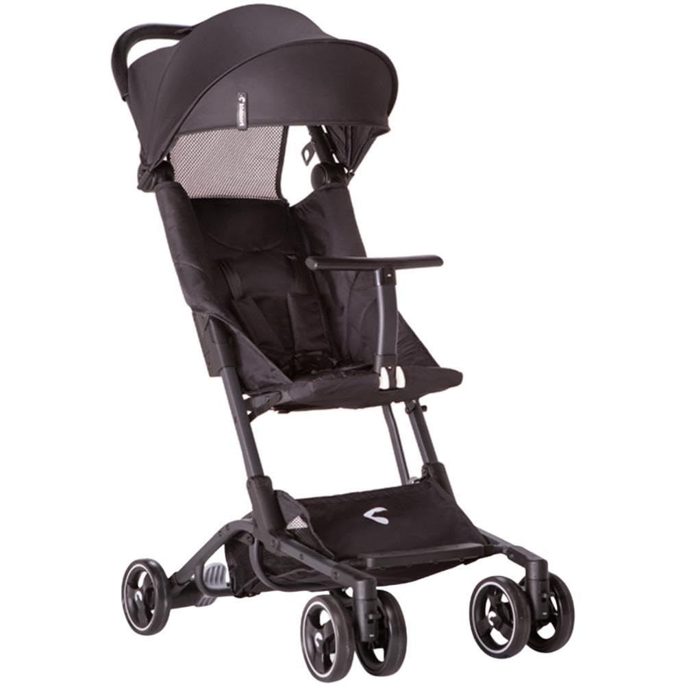 Passeggino compatto fino a 22 kg, con accessori, portatile, nero