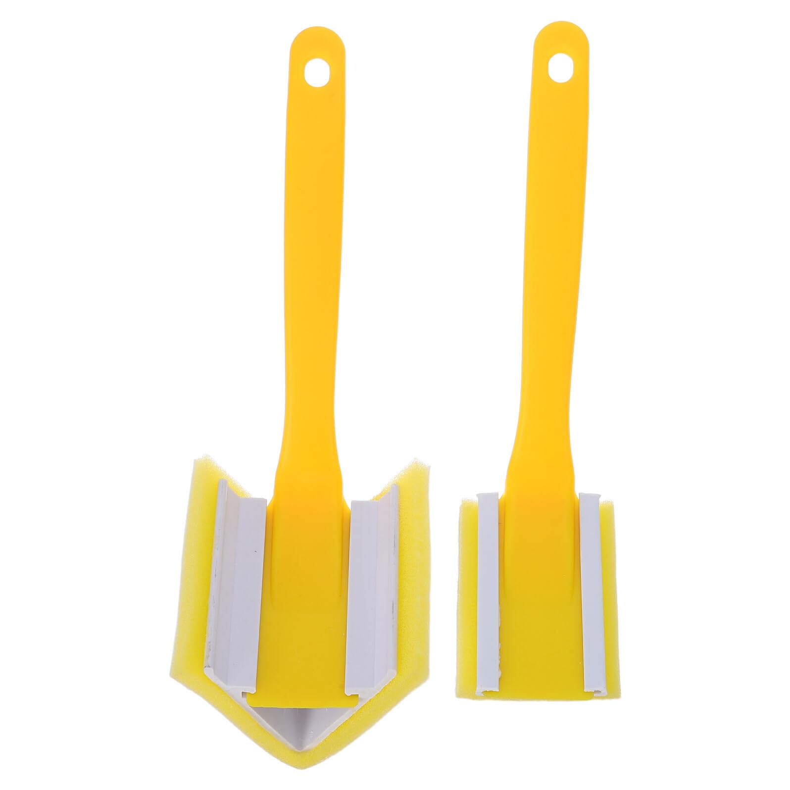 WOONEKY Pennello per Angoli di Pittura Murale Triangolare Giallo 2 Pezzi in Plastica Finitura Professionale ed Ergonomico per Progetti di Rifinitura e Nuove Costruzioni