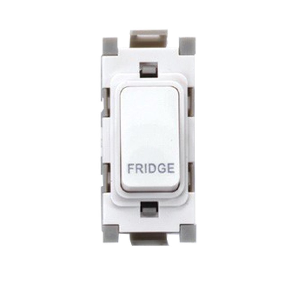 Deta G3557 Grid Switch 20 Amp Double Pole marked 'Fridge' (White)