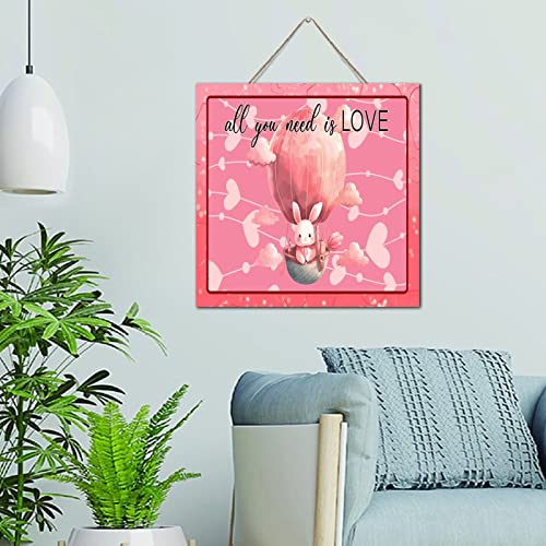 Plaque murale en bois Lapin All You Need Is Love et décoration de table moderne
