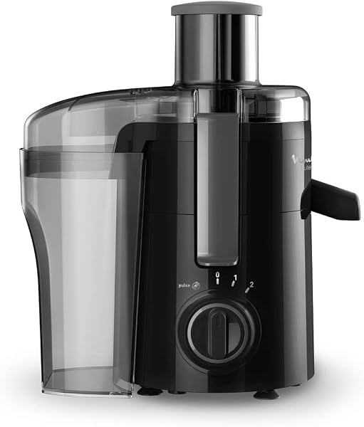 Moulinex Frutelia Plus Centrifugeuse, 950 ml, 350 W, 2 vitesses, Goulot 6 cm, Filtre inox, Compact, Jus maison de fruits et légumes JU370810, Noir - 4