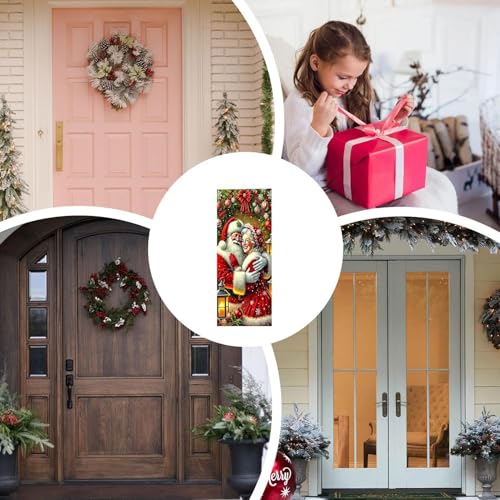 Couvertures de porte décoratives de Noël en textile premium durable - 3