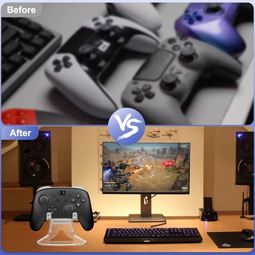 Image of 2 Packs Game Controller Holder Stand Compatible with Nintendo Switch 2 Xbox PS5 PS4 PC Controllers, Durable Universal Clear Display Stand for Almost All Controller