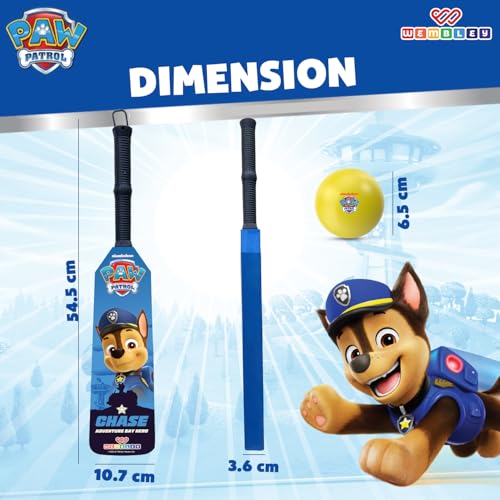 Image of Wembley Paw Patrol Bat Ball Set for Kids| Premium EVA Foam Lightweight Bat with Ball| Indoor & Outdoor Fun for Kids 2+ Years| Ideal Gift for Kids (Chase)