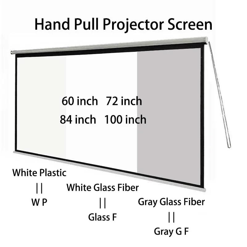 Pantalla de proyector manual 72 pulgadas 16:9 para oficina miniatura 3