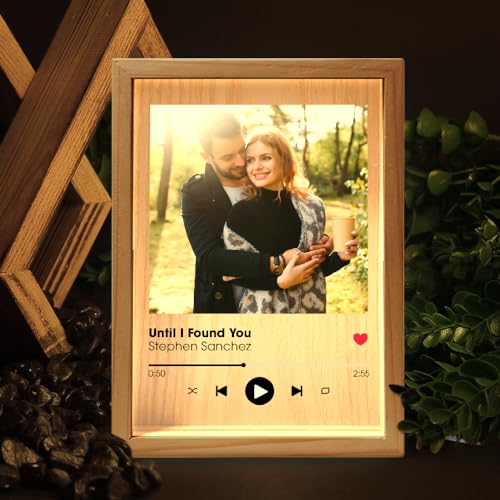 Macorner Personalized Photo Frame Light Box - Favorite Song Title - Valentine's Day Gifts For Her, Him