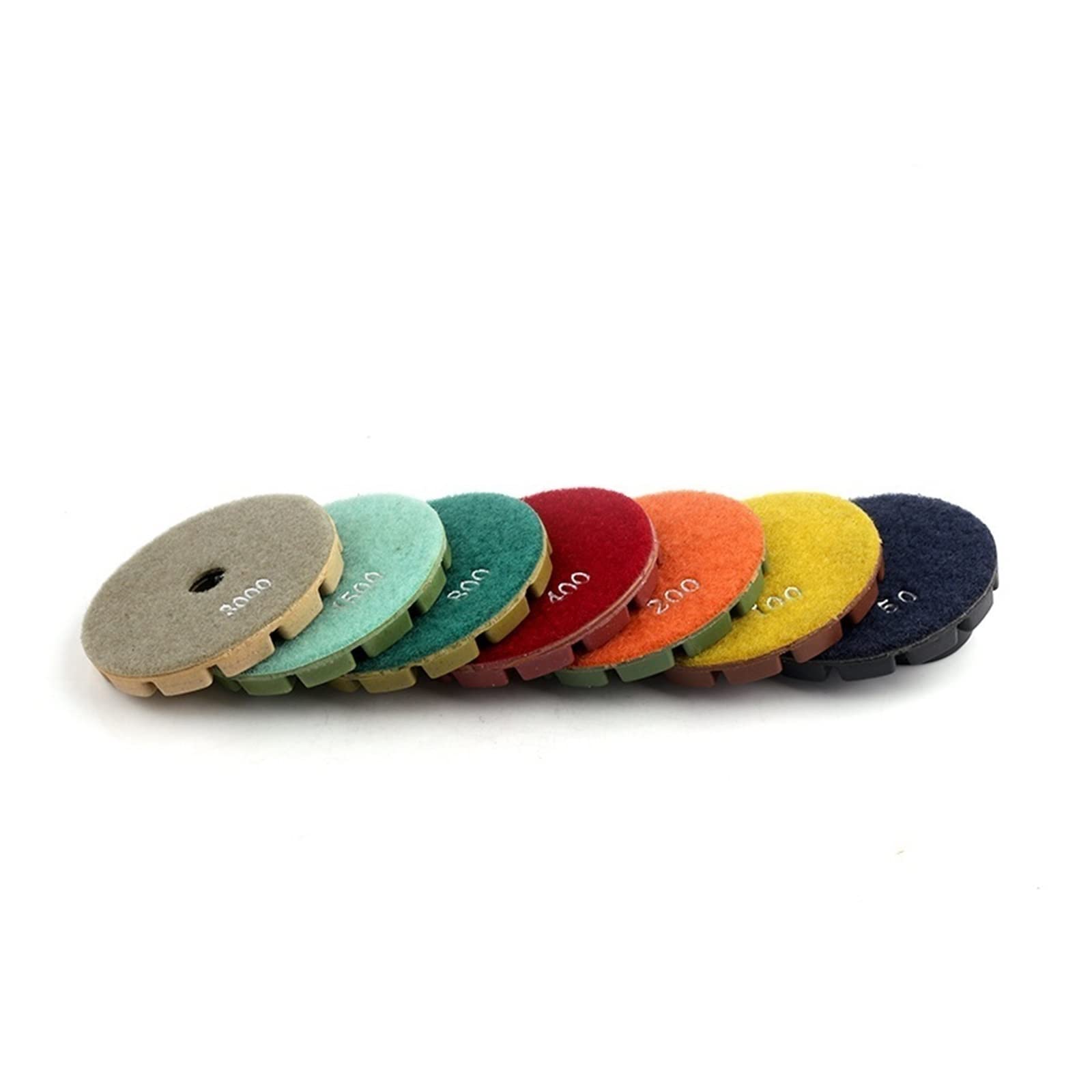 CAREG 7 Piezas/Juego 4quot;Almohadillas de Pulido de Suelo de Diamante, Pulido de Suelo Blanco, Apto for pulidor, Piedra, Herramienta abrasiva de hormigón Durable (Color : 800, Siz