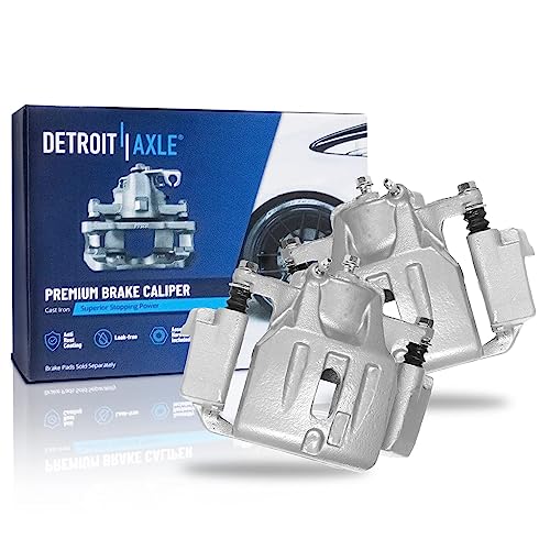 Image of Detroit Axle - Front Brake Calipers w /Brackets Ceramic Pads Replacement | for 2001-2007 Toyota Highlander Base Sport Limited - 6pc Set