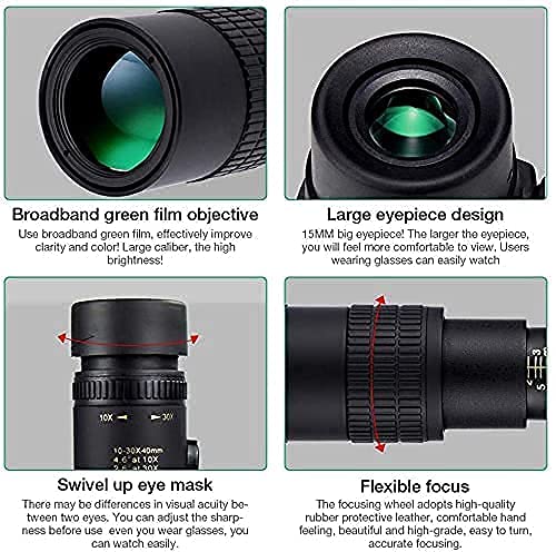 Amazon.co.jp: 単眼望遠鏡4K超望遠ズーム10-300X40Mm望遠鏡、ナイト