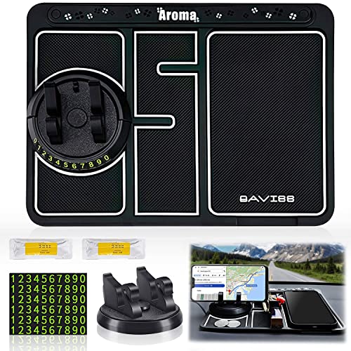 Tapis antidérapant 4 en 1 pour tableau de bord de voiture, 4 en 1, antidérapant, tapis de téléphone antidérapant pour voiture 4 en 1, tapis antidérapant (noir) Cover