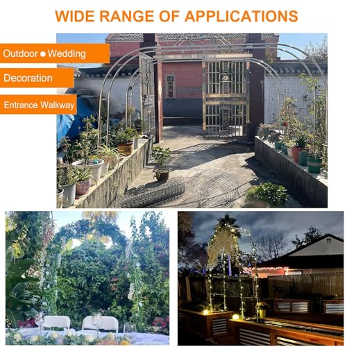 Arche de Jardin en Acier Inoxydable Réglable de 120 à 350 cm pour Tuteur de Roses