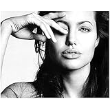Angelina Jolie Hand Over Eye Looking Forward Closeup Black & White 8 X 10 Inch Photo