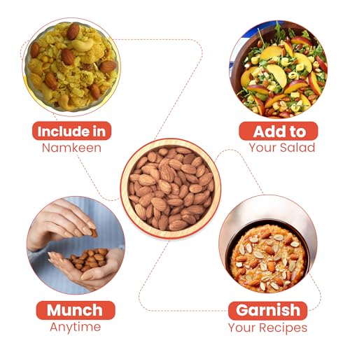 Image of Nutraj Gurbandi Almond Kernels 1 Kg (250g x 4) Pouch | Choti Giri | Badam | Dry Fruits and Nuts | Grocery Item.
