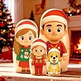 🎨 POUPÉES RUSSES PERSONNALISÉES AVEC PHOTO - Créez un souvenir unique avec nos poupées russes personnalisées. Transformez votre photo de famille, de couple ou de vos animaux de compagnie en une magnifique matriochka personnalisée. Chaque poupée est illustrée dans un style bande dessinée charmant pour un résultat joyeux et coloré.