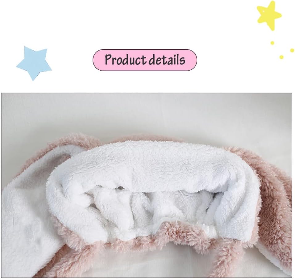 Cute Bunny Hat Women Plush Rabbit Ear Funny Lolita Sweet Kawaii Winter Fluffy Fleece Warm Hat Cap Cosplay Accessory - Image 3