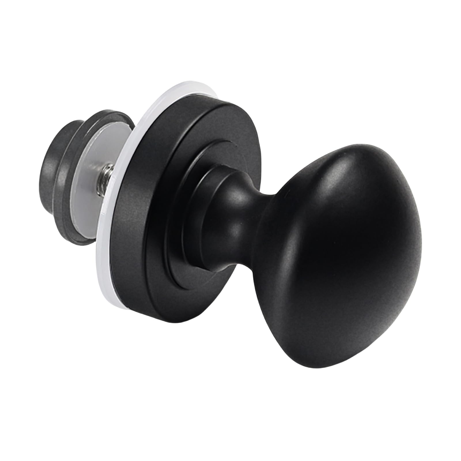 Monlech Solid Aluminium Single Sided Handles, Single Sided Oval Door Handles,Door Knob, Aluminium Oval Handles for Doors, Sheds, cabinets, barn Doors (2, Matt Black)