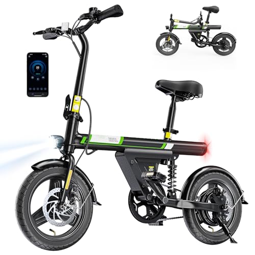 Foldable Electric Bike for Adults & Teens, 1000W Peak Motor 14" Tire Ebike image 5