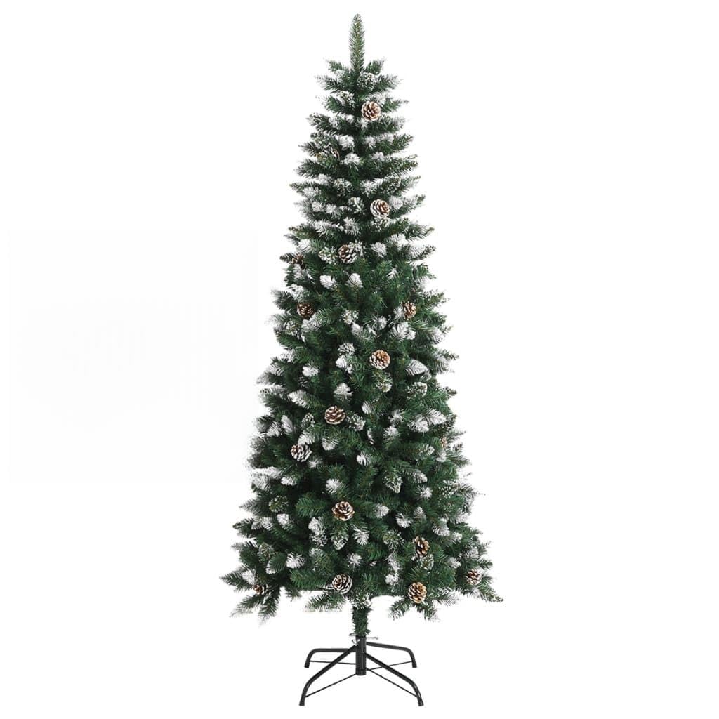 Sapin de Noël artificiel, 180 cm, vert et blanc, en PVC