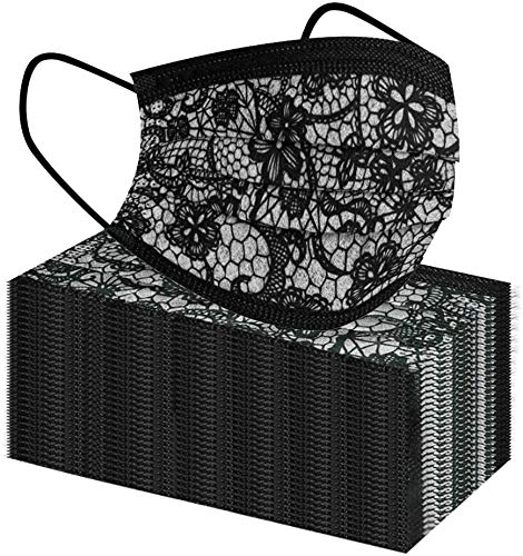 WORLDWIDE 50 Pack Disposable Face_Masks for Adults ，3 layers Lace_Mask Sanitary Dental Surgical Ear-Loop 3 Layers Mouth_Mask Anti Dust Breathable Disposable Ear-Loop Mouth Protection (White)