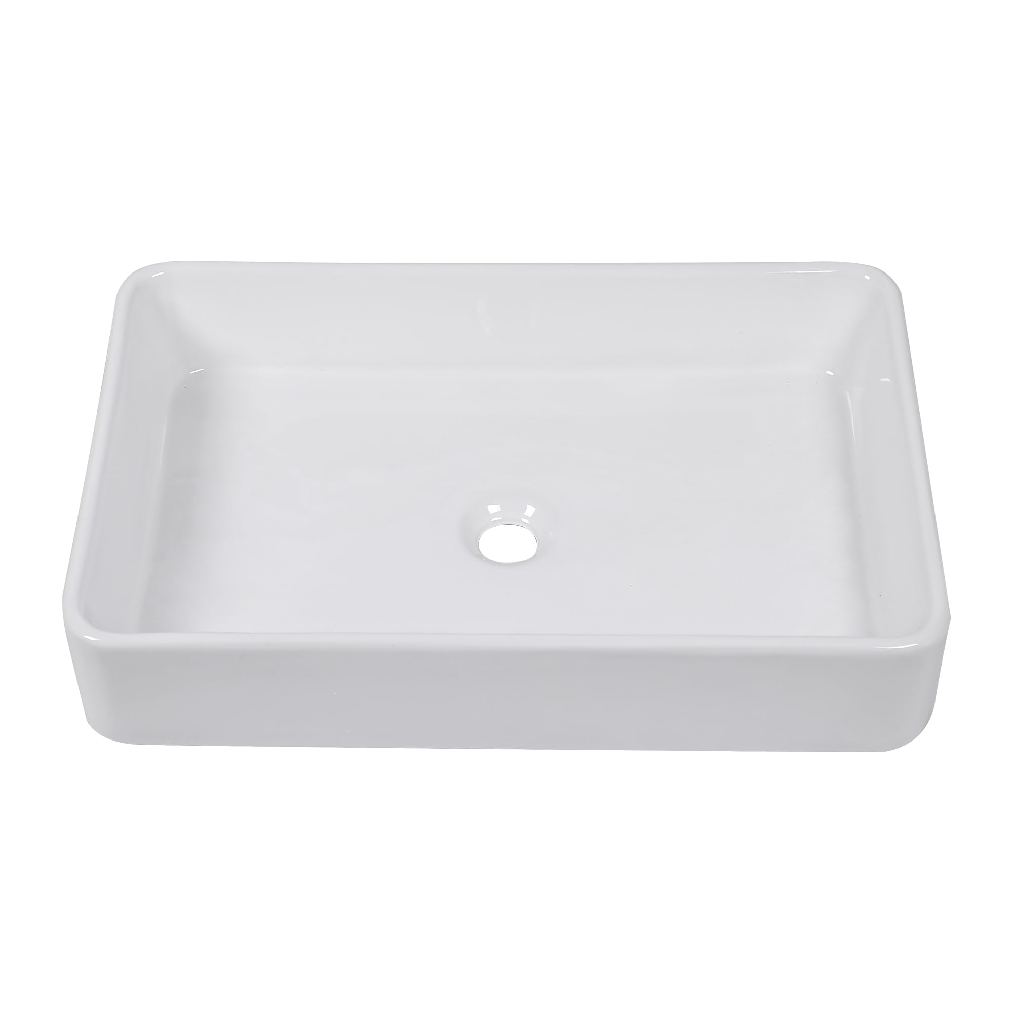 Bathroom Vessel Sink Rectangular - IOROYO 24"x16" Modern Rectangle Vessel Sink Above Counter White Ceramic Porcelain Bathroom Guestroom Lavatory Vanity Vessel Sinks Art Basin